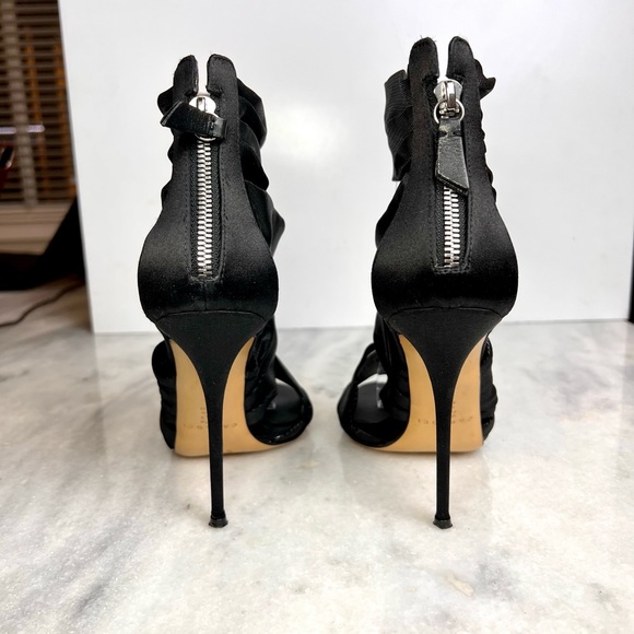 Casadei Satin Heel Stiletto Sandal with zipper back - Picture 4 of 15